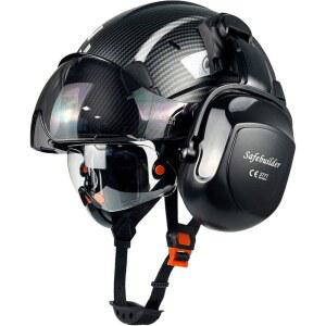 세이프티헬멧 카본 파이버 하드헬멧 이어머프 ABS 고글