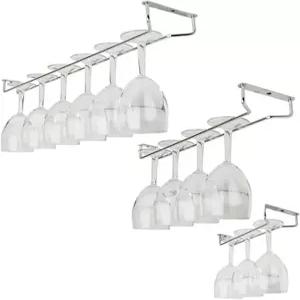 그레이트스타 와인잔 랙 캐비닛 아래 유리 홀더 스테인리스 스틸 크롬 마감 - 바 키친용 걸이식 스템웨어