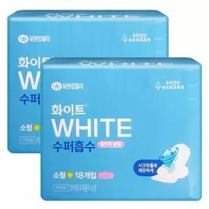 화이트 생리대 수퍼흡수 소형 18매 X 2팩 날개형