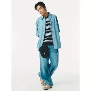 에잇세컨즈 크리즈 워싱 데님 팬츠 블루 264521FPRP 417529