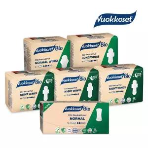 뷰코셋 VUOKKOSET 생리대 노말윙1팩+롱윙1팩+나이트윙3팩+팬티라이너 14p 1팩