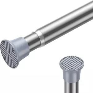 1PCS 실버 텐션 커튼봉 18-36인치 조절식 드릴링 텐션봉 없음 작은 스프링 창문 문 옷장용. (봉 홀더 하나