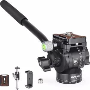 이노렐 삼각대 유체 헤드 팬 틸트 미니 메탈 카메라 비디오 아르카 스위스 퀵 릴리스 플레이트 2개 핸들