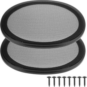 ABS 플라스틱 프레임과 금속 메쉬가 있는 QWORK 6인치 x 9인치 스피커 그릴 커버 DIY 및 자동차