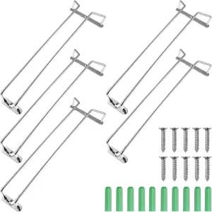 5팩 실버 스테인리스 스틸 와인잔 랙 ？ 13.3인치 주방 바 - 내구성과 공간 절약형 걸이 정리함용 캐비닛