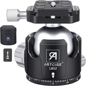 로우 프로파일 볼 헤드 삼각대 장착 직경 52mm ARTCIES LB52 모노포드 DSLR 캠코더 맥스 하중 66파운드 /