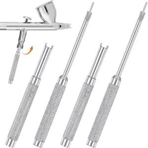 4PCS 에어 브러시 도구 밸브 나사 교체 수리 또는 니들 패킹 너트 더블 액션 유지 관리 도구용 액세서리