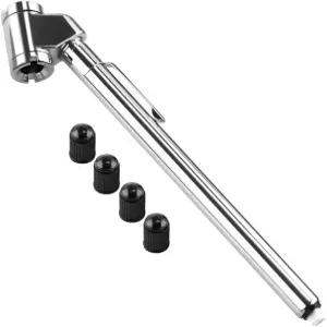 CZC AUTU 펜슬 타이어 압력 게이지 듀얼 헤드 트럭 에어 정확한 기계식 척 휠 서비스 체커 차량용 RV ATV