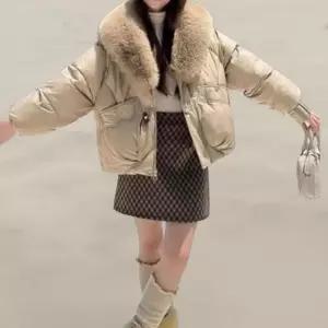 [신상오픈런]여성 탈부착 퍼 카라 넥 루즈핏 퀼팅 패딩 자켓 (42007484)