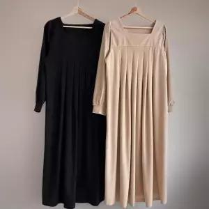 [신상오픈런]여성 스퀘어넥 플리츠 롱원피스 빅사이즈 퍼프 골덴 드레스 (42003957)