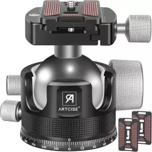55mm 로우 프로파일 볼 헤드 삼각대 ARTCISE KB55 헤비 듀티 올 메탈 CNC 가공 모노포드 DSLR 캠코더 최대