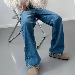 [신상오픈런]여자 컷팅 구제포켓 세미와이드 논스판 키큰녀 청바지 (41443123)