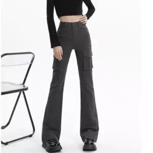 [신상오픈런]여성용 캐주얼 코튼 더블포켓 부츠컷 카고바지 (39176445)