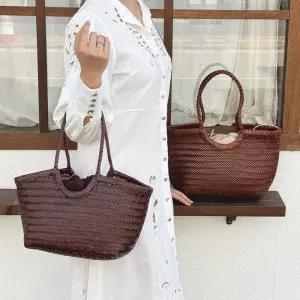 [신상오픈런]여성용 여름휴가 메쉬 라탄 손잡이 토트백 (38293372)