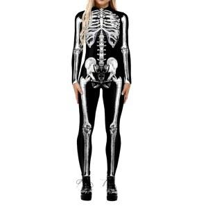 알비지아 여성 해골 할로윈 코스튬 점프수트 바디수트 코스프레 의상