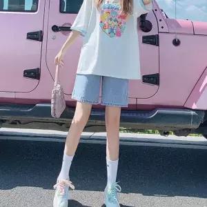 보이핏 여자 청 반바지 데일리 여자 데님 반바지 청바지 여름