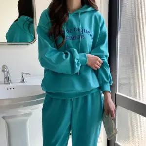 [다잇템]여성 박시핏 고무줄 필기체 트랙수트 후디 세트 (27281973A)