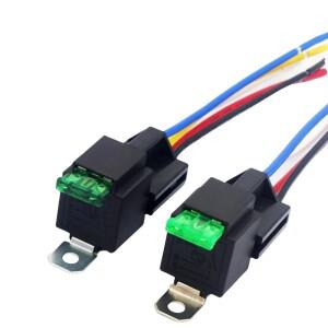 12V DC 자동차 퓨즈 릴레이 30A 4P 5P 일반 개방형 소켓 와이어 포함