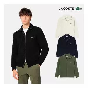 라코스테공식 남성 립조직 풀집업 가디건 AH155E-55N 4종 택1