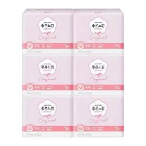 좋은느낌 오리지널 맥시슬림 중형 생리대 14입x6개