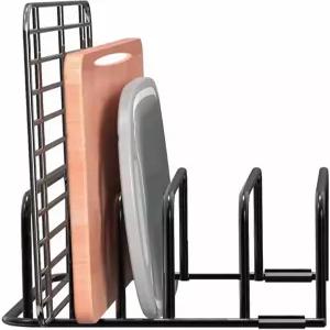 CLWHJ 주방 정리함 랙 - 도마 베이킹 시트 팬 미끄럼 방지 발 조리대 또는 내부 캐비닛을 위한 5슬롯 헤비