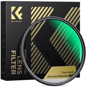 K&F 컨셉 67mm 트루 컬러 초저반사 CPL 필터 편광판 렌즈 원형 편광판(나노-X 시리즈) 28개 멀티 코팅 카메라 렌즈용