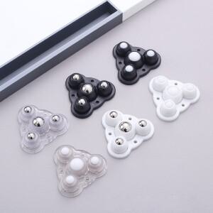 4피스 마그네틱 접착  음소거 공 범용 휠 300Kg 4 구슬 가구 캐스터 바퀴 스테인레스 스틸 360 ° 회전