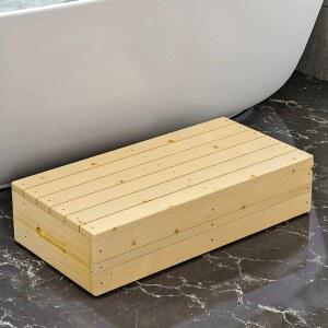 나무계단 원목 침대발판 보조 스텝 주방 단단한 지지대 침대 3개 60x30x15CM 디딤판 발판 원목색