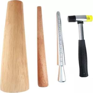 헤이아르바이트 금속 링 사이저 맨드릴 팔찌 스틱 게이지 측정 보석 도구 망치 세트