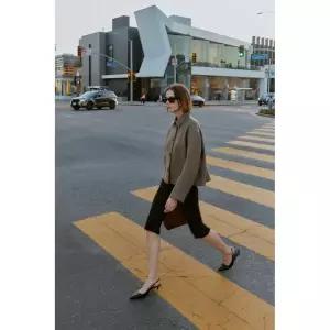 ZARA 울 쇼트 코트 - 다크 밍크