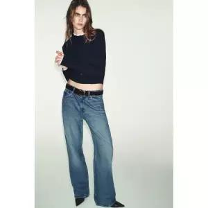 ZARA 레이스 트리밍 니트 재킷 - 네이비