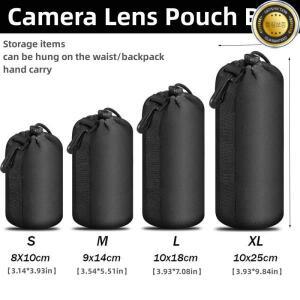 RF11 카메라 렌즈 파우치 가방 방수 비디오 소프트 드로스트링 보호대 케이스 캐논 소니 니콘용 대부분의