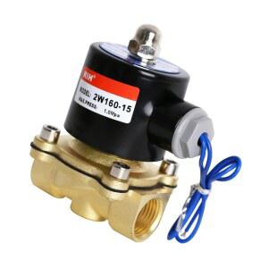 RIH 공압 1/2 인치 전기 솔레노이드 밸브 황동 12V / 24V 110V 양방향 하이 턴 코일 일반적으로 닫힌 물 2W160-15 액체 공기 제어 DC12V