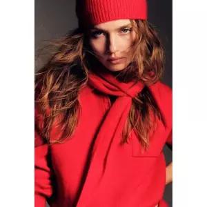 ZARA 포켓 니트 폴로셔츠 - 레드