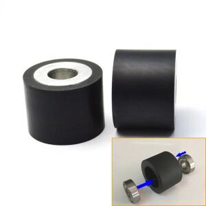 블랙 폴리우레탄 베어링 고무 휠  직경 30mm  높이 구동 도르래  음소거 가이드 이중