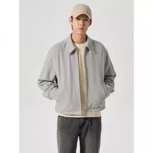 에잇세컨즈 울혼방 칼라넥 숏 블루종 라이트 그레이 264139FY22 417805