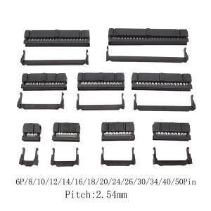 10개 FC-6/8/10/12/14/16/18/20/24/26/30/34/40/50 핀 2.54mm 피치 암 IDC 소켓 커넥터 (1.27mm 플랫 리본