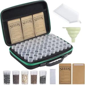 두오르간 씨앗 보관함 휴대용 저장함 튼튼한 정리 키트 봉투 깔때기 라벨 꽃 식물 채소 씨앗용 용기 M-60