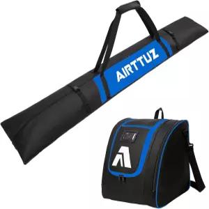 에어투즈 스키백 및 부츠백 콤보 방수 스키 부츠 여행 가방 핏 최대 200cm 사이즈 13 5mm 폼 기어백 포함.