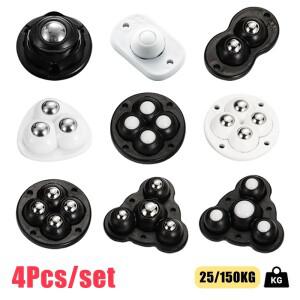 4피스 가구 바퀴 자체 접착 자동 캐스터 360 ° 회전 풀리 스테인레스 스틸/나일론 롤러 캐비닛 범용