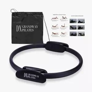 DX 그랜드웨이 프리미엄 필라테스 링 피트니스 서클 - 가벼운 내구성 폼 패딩 핸들 팔 허벅지 다리 및