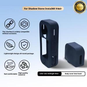 인스타360 X4용 2-in-1 렌즈 캡 + 바디 보호 케이스 에어 소프트 실리콘 커버 파노라마 카메라 세트