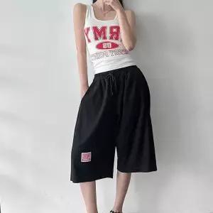 여자 트레이닝 밴딩 칠부 버뮤다 미니포켓 반바지 (35830246)