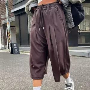 칠부반바지 버뮤다팬츠 벌룬 핀턱 허리끈 박스 아메카지 (31804354)