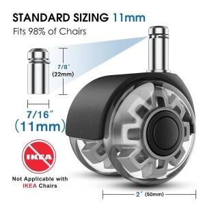 사무실 의자 캐스터 휠 헤비 듀티 휠은 2200lbs를 지원하고 나무 바닥 및 매트 카펫매트 카펫 러그용 음소
