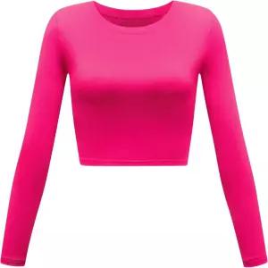 여성 긴팔 크롭탑 베이직 십대 소녀 의상 캐주얼 귀여운 요가 셔츠 레이어드 슬림 핏 운동 티셔츠