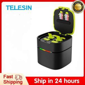텔레신 휴대용 고속 배터리 충전기 (고프로12 히어로 11 10 9 호환) 1750mAh 2방향 박스 TF 카드 저장 기능
