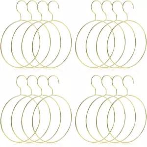 16개 금속 서클 행거 벨트 스카프 링 남성 넥타이용 노 스내그 옷장 보관 정리함 여성용 숄 파슈미나 수건