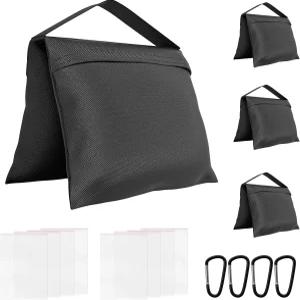 8개의 가방과 4개의 후크가 달린 모래주머니 4팩 스탠드 안정화를 위한 무거운 무게의 가방 사진 스튜디오