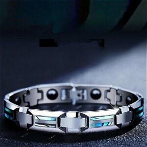 게르마늄 건강 팔찌 20cm 텅스텐 1개 이중 원석 네오디뮴 남성 로즈골드 여성 티타늄 01